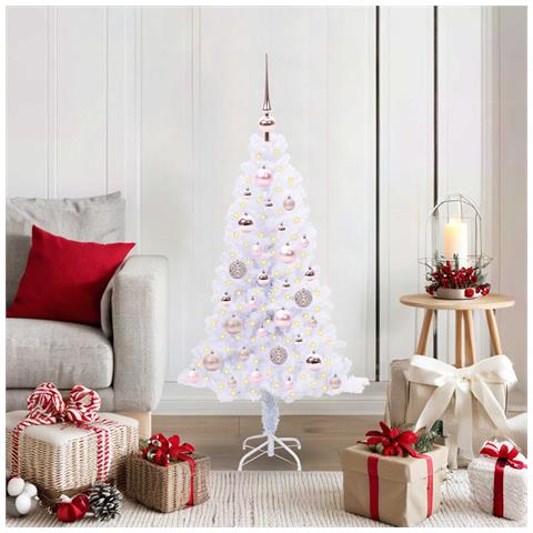 Albero di Natale artificiale Bianco 120 cm PVC e Acciaio - Foto 2
