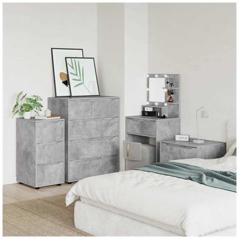 Armadio Grigio cemento 40 x 48 x 81 cm Legno multistrato - Foto 2