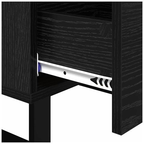 Armadio da Notte Rovere Nero 40 x 40 x 66 cm Legno multistrato - Foto 9
