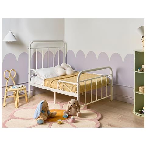 Letto Per Bambini Allungabile Metallo Anais 90 X 200 Cm Bianco Sporco - Foto 1