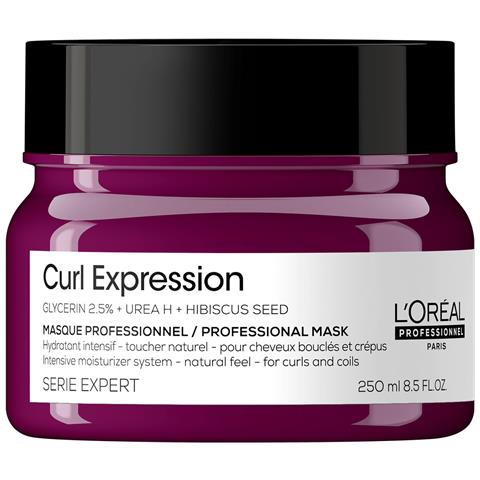 L'oreal Professionnel, Serie Expert Curl Expression, Glicerina 2,5% + Urea H + Semi Di Ibisco, Maschera Crema Trattamento Capelli, Idratazione Intensa, 250 Ml - Foto 1