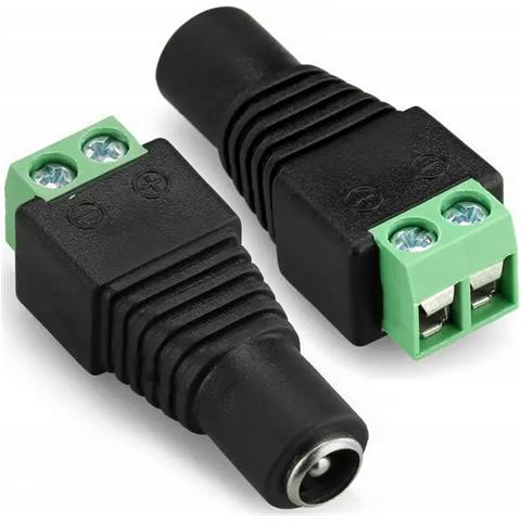 Connettore Femmina Cctv 5,5mm / 2,1mm - Alta Qualità, Connessione A Vite | 30v Dc, 2a | Per Sistemi Di Videosorveglianza E Altri Dispositivi - Foto 1