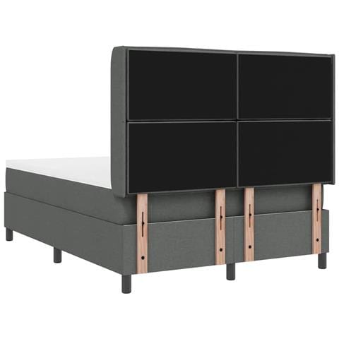 Letto a molle con materasso Grigio scuro 140 x 200 cm Tessuto - Foto 9
