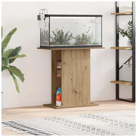 Supporto per acquario artigianale in rovere 36x75x72,5 cm in legno ingegnerizzato - Foto 2