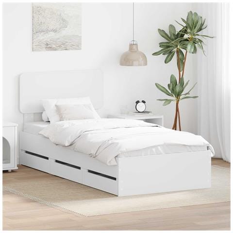 Struttura del letto Bianco 100 x 200 cm Legno Ingegnerizzato - Foto 2
