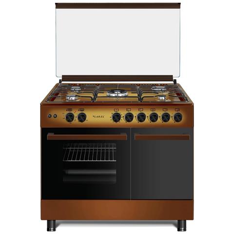 Cucina 5 fuochi a gas 90×60 Forno a gas porta bombola Marrone L90BT5MG - Foto 1
