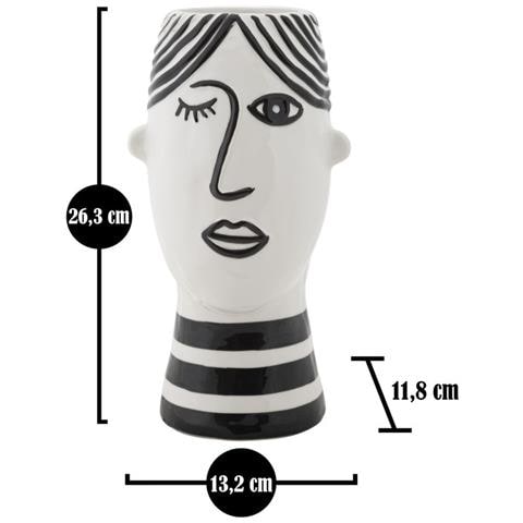 Vaso Face In Porcellana Bianca E Nera Con Profilo Scultoreo - Foto 7