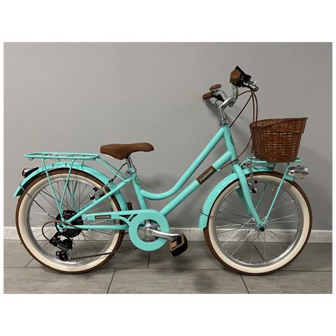 Bici Da Bambina Stile Vintage Misura 24 Bicicletta Bimba Cambio 6v Completa Di Accessori Con Cestino E Luci A Led - Lilla - Foto 3