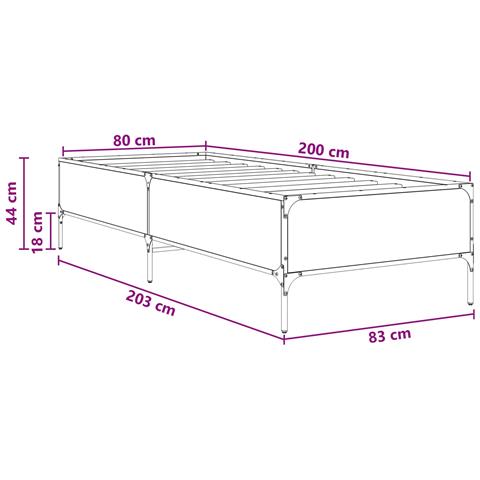 Struttura del letto Legno antico 80 x 200 cm - Foto 6