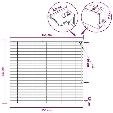 Tenda Veneziana Marrone Scuro 155 x 130 cm 35 mm - Foto 9