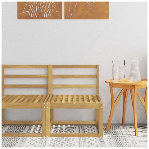 Divano centrale per esterno Legno di Acacia Massello Bianco - Foto 2