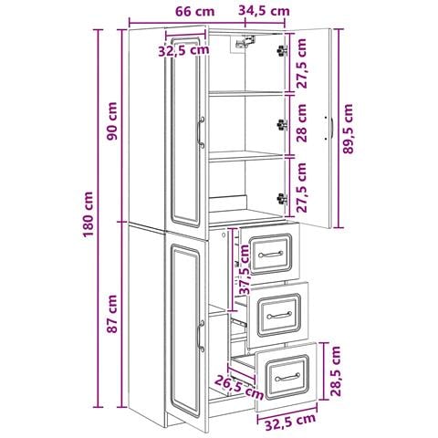 Set di armadi 2 pcs Legno antico Legno ingegnerizzato - Foto 8