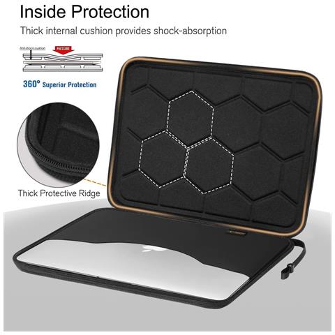 Custodia Per Laptop 13-14 Pollici Nera E Arancione Hardpouch - Foto 1
