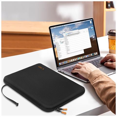 Custodia Per Laptop 13-14 Pollici Nera E Arancione Hardpouch - Foto 7