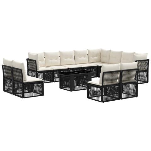 Set Divano da Giardino 13 pz Nero polyrattan - Foto 1