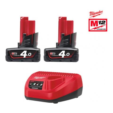 Confezione Da 2 Batterie Nrj M12 M12 4.0ah - Caricabatterie 4933454545459211 - Foto 2