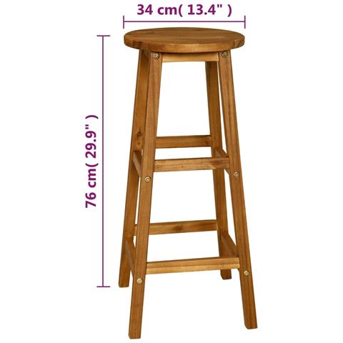 Set Da Bar 3 Pz In Legno Massello Di Acacia - Foto 8