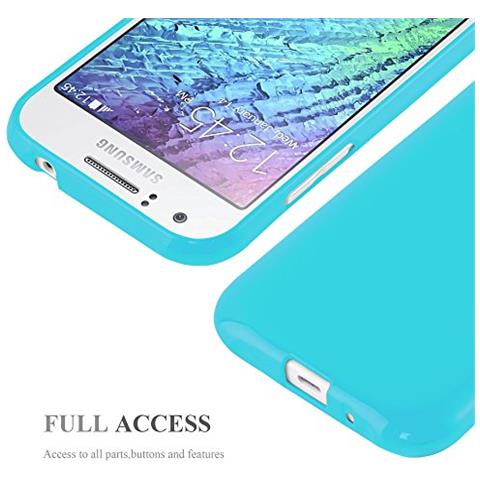 Custodia Compatibile Con Samsung Galaxy J1 2015 In Jelly Celeste - Coperchio Protettivo In Silicone Tpu Flessibile - Foto 2