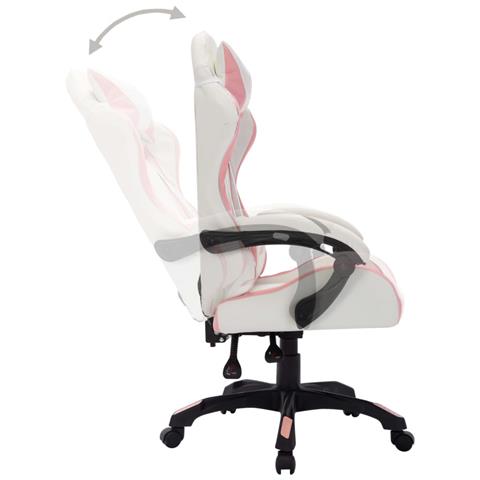 Sedia Da Gaming Con Luci A Led Rgb Rosa E Nera In Similpelle - Foto 10