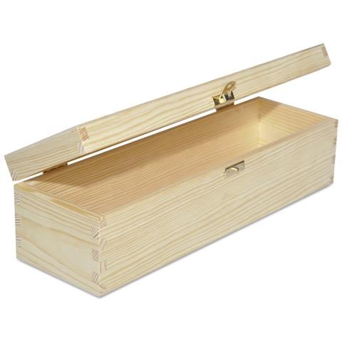 Scatola In Legno, Per Il Vino, Decorare | 1 Bottiglia | 35,1 X 11 X 9,8 Cm | Coperchio E Serratura | Cassetta Confezione Perfetta Per Regalo Decoupage Stoccaggio Decorazione Artigianato - Foto 2