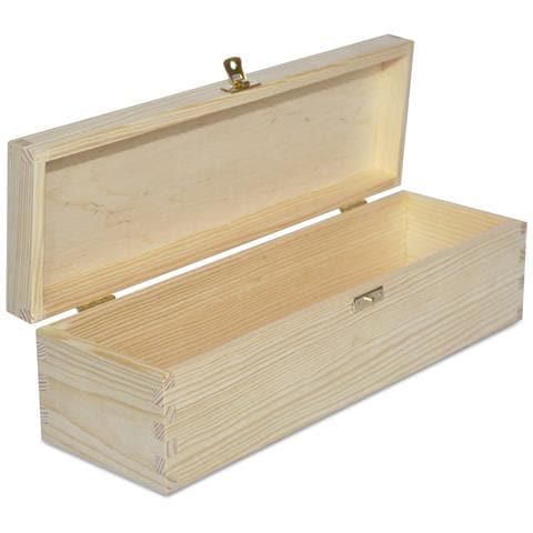 Scatola In Legno, Per Il Vino, Decorare | 1 Bottiglia | 35,1 X 11 X 9,8 Cm | Coperchio E Serratura | Cassetta Confezione Perfetta Per Regalo Decoupage Stoccaggio Decorazione Artigianato - Foto 1