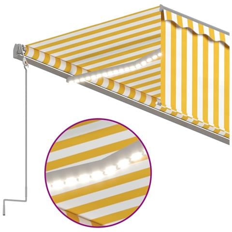 Tenda Automatica con Sensore Vento LED 5x3m Gialla /Bianca - Foto 2