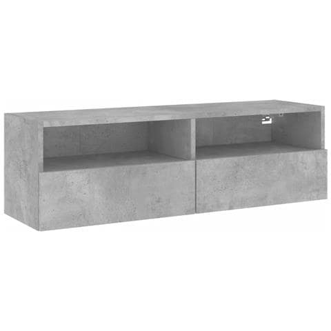 Mobile Tv A Parete Grigio Cemento 100x30x30cm Legno Multistrato - Foto 2