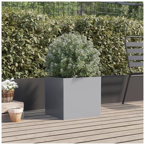 Fioriera Argento 42x40x39 Cm In Acciaio Zincato - Foto 2