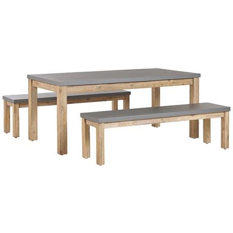 Set Da Pranzo Da Giardino Tavolo E 2 Panchine In Cemento Grigio Ostuni - Foto 2