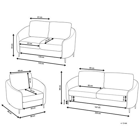 Set Da Salotto 6 Posti Trosa Tessuto Beige Chiaro - Foto 15