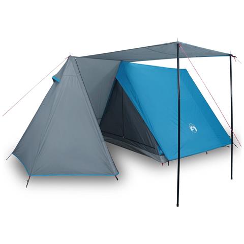Tenda da Campeggio per 3 Persone Blu Impermeabile - Foto 1