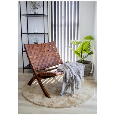 Poltrona Pieghevole Perugia - Marrone - Legno - 74x66x73 Cm - Foto 2