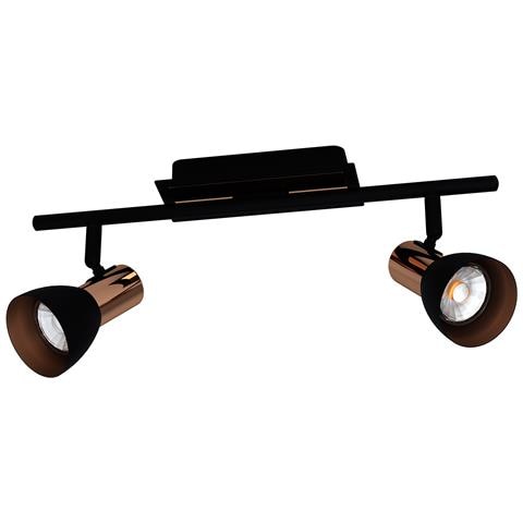 Spot Moderno Barnham In Acciaio Nero 2 Luci Gu10 3w Ip20 - Foto 2