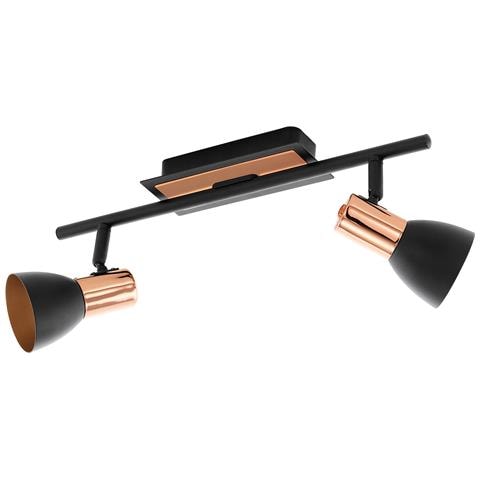 Spot Moderno Barnham In Acciaio Nero 2 Luci Gu10 3w Ip20 - Foto 1