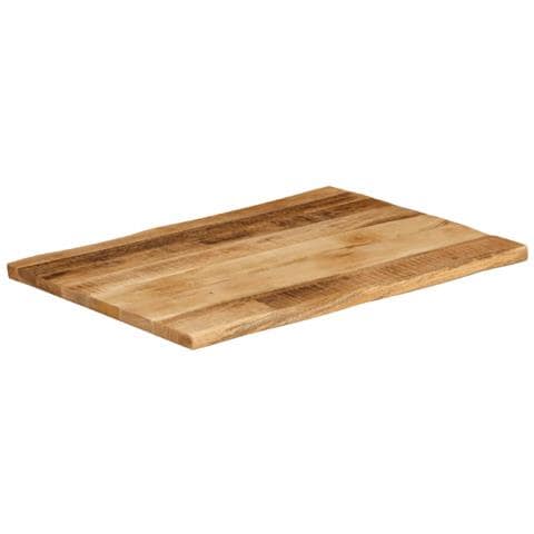 Piano Tavolo Bordi Vivi 80x60x2,5cm Legno Massello Mango Grezzo - Foto 2