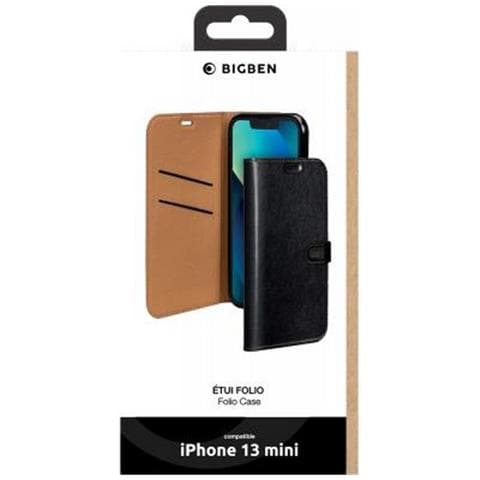 Custodia Per Iphone 13 Mini Folio Wallet Con Linguetta Magnetica, Nero - Foto 5