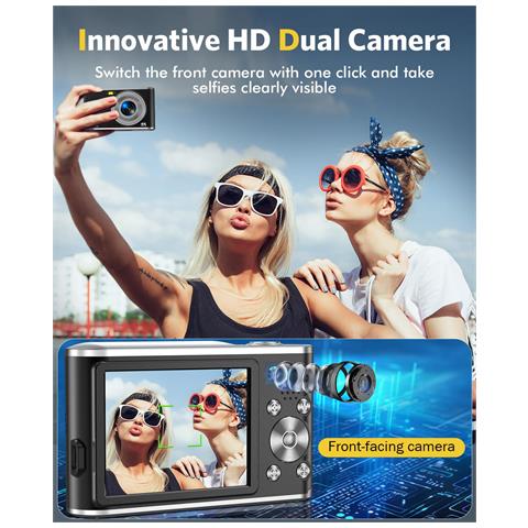 Fotocamera Digitale 4k 48mp Zoom 16x Webcam Black - Foto 6