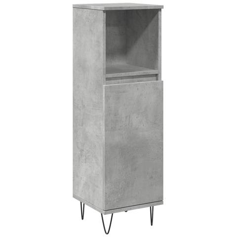 Armadietto Bagno Grigio Cemento 30x30x100 Cm Legno Multistrato - Foto 2