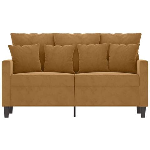 Divano A 2 Posti Marrone 120 Cm In Velluto - Foto 8