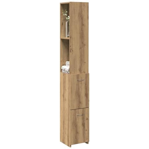 Armadietto Bagno Rovere 25x25x170 Cm Legno Multistrato - Foto 1