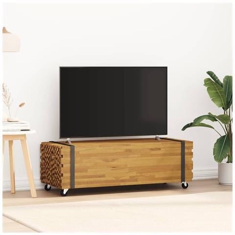 Tavolino Da Salotto 110x45x35 Cm In Legno Massello Di Teak - Foto 3