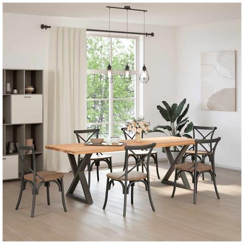 Gambe Per Tavolo Da Pranzo 2pz Antracite 70x(72-73,3)cm Acciaio - Foto 3