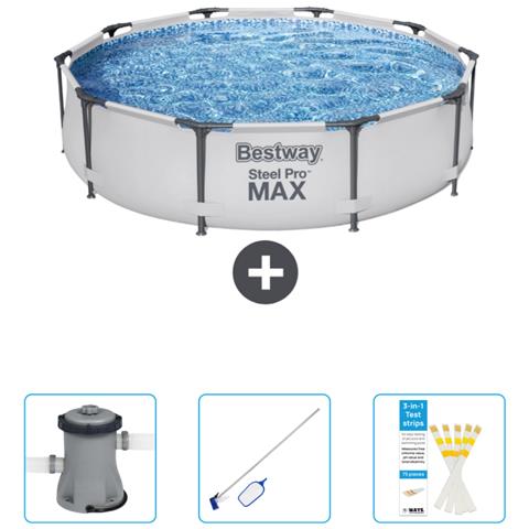 Piscina Fuori Terra - In Giro - 305x76 Cm - Grigio - Include Accessori Coordinati Cb46 - Foto 1