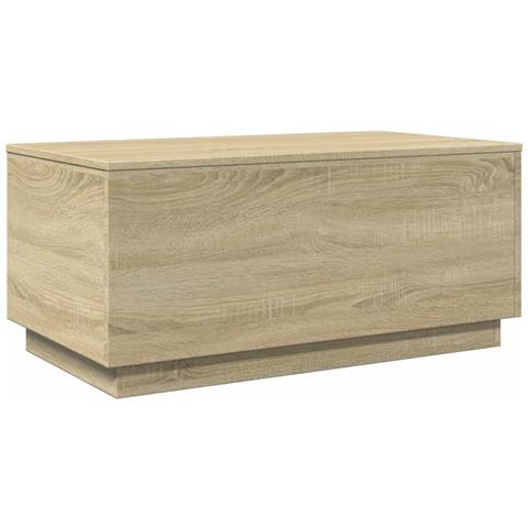 Lusso Casadino -  Tavolino Da Soggiorno Con Luci Led Rovere Sonoma 90x50x40 Cm - Foto 2