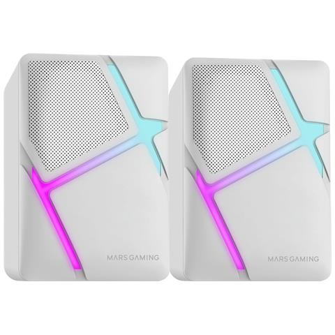 Marsgaming Mars Gaming Ms-h, Altoparlanti Gaming Rgb Flow, Driver Invertiti E Suono 3d-surround 10w, Altoparlanti Compatti Con Scatola Di Controllo Del Volume, Connessione Jack Universale 3.5mm, Nero - Foto 1