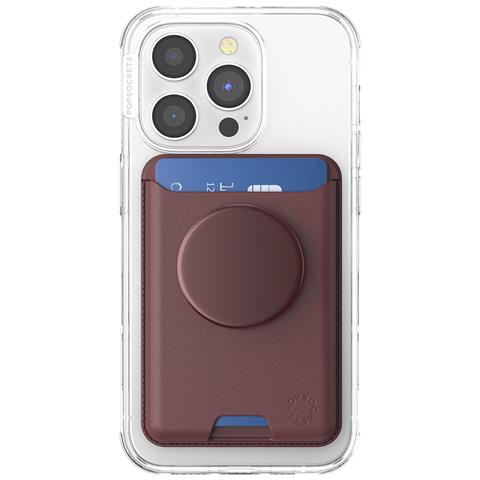 Custodia Per Carte Magnetiche Popwallet Con Supporto Popgrip Alu E Selfie, Rosso - Foto 2