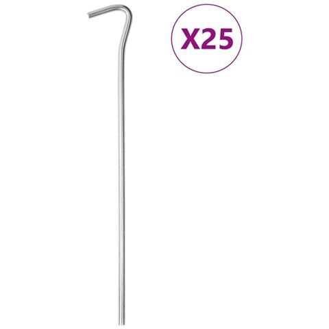 Picchetti per Tenda 25 pz 23 cm Ø5 mm in Acciaio Zincato - Foto 1