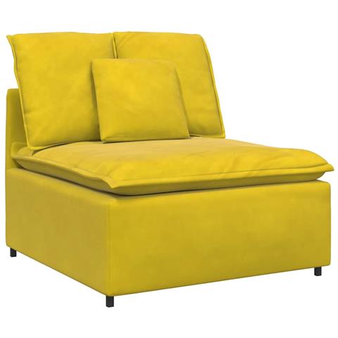 Modulo Centrale Divano Modulare con Cuscini Giallo 100 cm - Foto 1