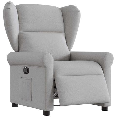 Poltrona Elettrica Reclinabile Grigio Nuvola in Tessuto - Foto 1