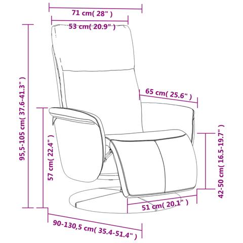 Poltrona Reclinabile con Poggiapiedi Nera in Similpelle - Foto 9